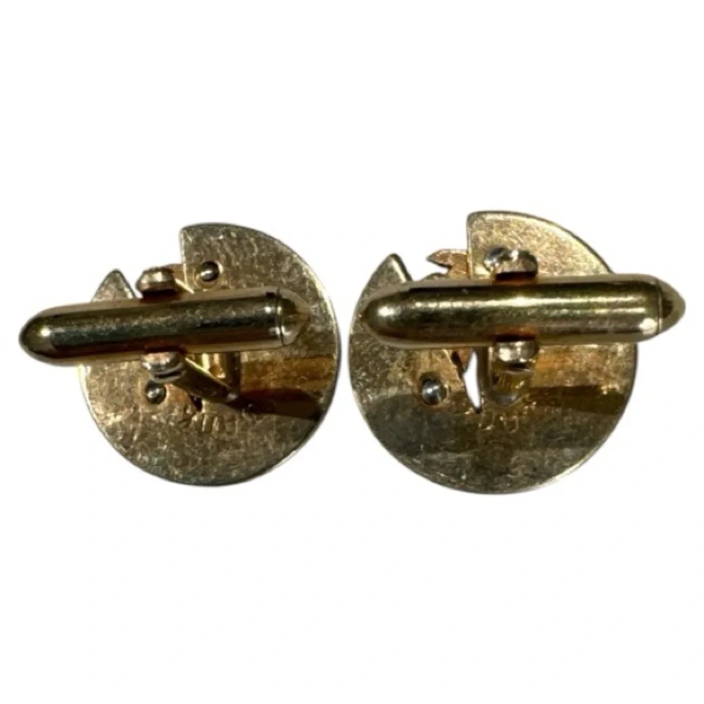 SWANK Vintage Gold-Tone Cufflinks Wheat Stalk Design